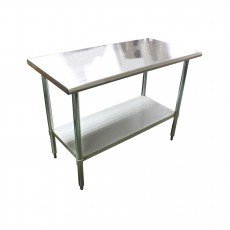 Thunder Group SLWT42460F Work Table, Stainless Steel Flat Top, Galvanized Under-Shelf, 60(w) x 24(d) x 35(h) inch, NSF Listed
