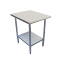 Thunder Group SLWT43030F Work Table, Stainless Steel Flat Top, Galvanized Under-Shelf, 30(w) x 30(d) x 35(h) inch, NSF Listed