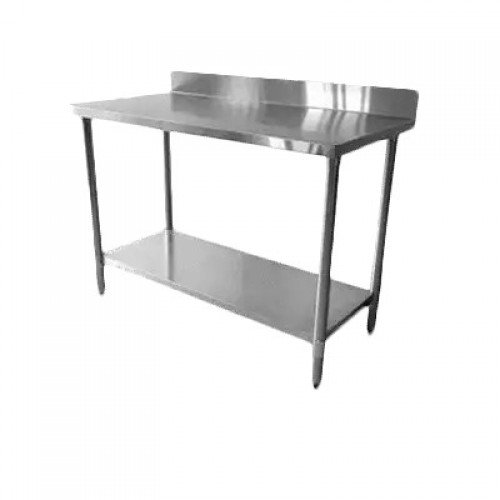 Thunder Group SLWT43060F4 Work Table, Stainless Steel Flat Top, BackSplash, Galvanized Under-Shelf, 60(w) x 30(d) x 35(h) inch, NSF Listed