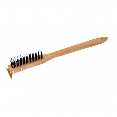 Thunder Group WDBS020H Metal Wire Brush w/ Scraper, Wood Handle, 20(w) x 3(d) x 2-3/4(h) inch