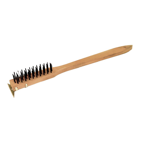 Thunder Group WDBS020H Metal Wire Brush w/ Scraper, Wood Handle, 20(w) x 3(d) x 2-3/4(h) inch