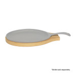 Thunder Group WDFJ001 Fajita Underline Board, Oval, Beach Wood, 12-1/4(w) x 8(d) x ¾(h) inch