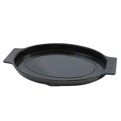 Thunder Group WDSP1108 Bakelite Platter Underliner, Oval, Black, Thermal Plastic, 13-4/5(w) x 8-4/9(d)  x 1(h) inch
