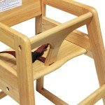 Thunder Group WDTHHC018 High Chair, Natural Wood Finished, Knock-Down, 20(w) x 22-5/6(d) x 29-1/2(h) inch