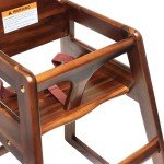 Thunder Group WDTHHC019 High Chair, Walnut Wood Finished, Knock-Down, 20(w) x 22-5/6(d) x 29-1/2(h) inch