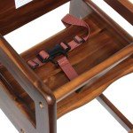 Thunder Group WDTHHC019 High Chair, Walnut Wood Finished, Knock-Down, 20(w) x 22-5/6(d) x 29-1/2(h) inch