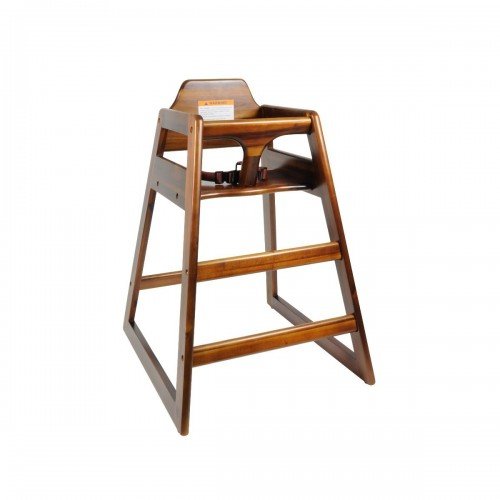 Thunder Group WDTHHC019 High Chair, Walnut Wood Finished, Knock-Down, 20(w) x 22-5/6(d) x 29-1/2(h) inch