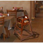 Thunder Group WDTHHC019 High Chair, Walnut Wood Finished, Knock-Down, 20(w) x 22-5/6(d) x 29-1/2(h) inch