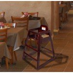 Thunder Group WDTHHC020 High Chair, Mahogany Wood Finished, Knock-Down, 20(w) x 22-5/6(d) x 29-1/2(h) inch