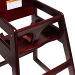 Thunder Group WDTHHC020 High Chair, Mahogany Wood Finished, Knock-Down, 20(w) x 22-5/6(d) x 29-1/2(h) inch