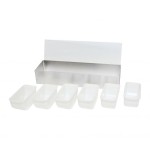 Thunder Group SLCN006 Bar Condiment Holders, (6)Compartment(s), Stainless Steel, Acrylic Hinged Lid