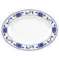 Thunder Group 2016TB Blue Lotus Platters, Oval, Melamine, 16(w) x 11-5/8(d) x 1-1/4(h) inch, NSF Listed – 1 dozen