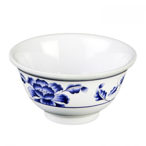 Thunder Group 3008TB Blue Lotus Rice Bowls, 6oz, Melamine, Round, 3-3/4(w) x 3-3/4(d) x 2(h) inch, NSF Listed – 2 dozen