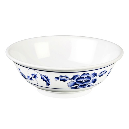 Thunder Group 5065TB Blue Lotus Bowls, 32oz, Rimless, Round, Melamine, 7-1/2(w) x 7-1/2(d) x 2-1/2(h) inch, NSF Listed – 1 dozen