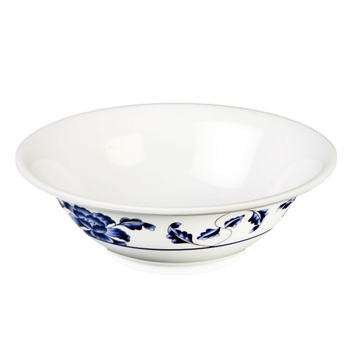 Thunder Group 5106TB Blue Lotus Bowls, 15oz, Round, Deep, Melamine, 6(w) x 6(d) x 2(h) inch, NSF Listed – 1 dozen
