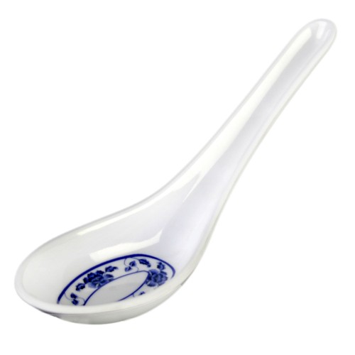 Thunder Group 7003B Blue Lotus Wonton Soup Spoons, ¾oz, Melamine, 5-3/4(w) x 1-3/4(h) inch, NSF Listed – 1 dozen
