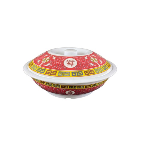Thunder Group 8011TR Longevity Serving Bowls w/ Lid, 80oz, Melamine, 11(w) x 11(d) x 3-1/4(h) inch, NSF Listed - 1 each