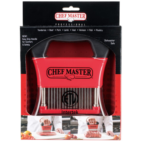 Chef Master 90009 Handheld Meat Tenderizer,  Stainless Steel Razor Sharp Blade, ETL Listed