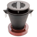 Chef Master 90206 Mini Hibachi Grill, Cast Iron w/ Wooden Base