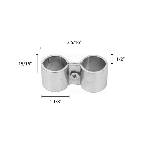 Thunder Group ALFP002 Post Clamps For Shelving, Chrome, 3-1/4(w) x 7/8(d) x 1-3/8(h) inch – 2 each