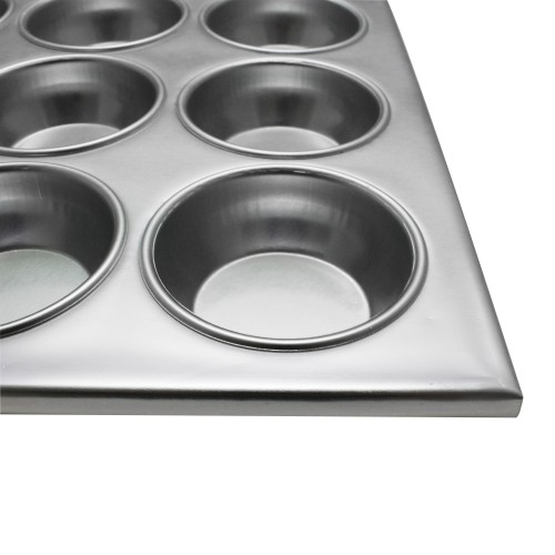 Thunder Group ALKMP012 Muffin Pans, (12)Cup(s), 3-1/3oz, Aluminum, 14(w) x 10.75(d) x 2(h) inch