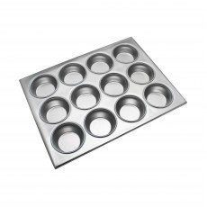 Thunder Group ALKMP012 Muffin Pans, (12)Cup(s), 3-1/3oz, Aluminum, 14(w) x 10.75(d) x 2(h) inch