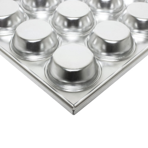 Thunder Group ALKMP012 Muffin Pans, (12)Cup(s), 3-1/3oz, Aluminum, 14(w) x 10.75(d) x 2(h) inch