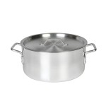 Thunder Group ALSKBP003 Brazier Pot with Cover, 14qt, Aluminum, 14-1/4(w) x 14-1/4(d) x 5-1/2(h) inch, NSF Listed