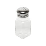 Thunder Group GLTWSS002 Salt/Pepper Shakers, 2oz, Square, Glass, Perforated Mushroom Cap, 1-4/7(w) x 1-4/7(d) x 4(h) inch – 1 dozen