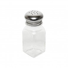 Thunder Group GLTWSS002 Salt/Pepper Shakers, 2oz, Square, Glass, Perforated Mushroom Cap, 1-4/7(w) x 1-4/7(d) x 4(h) inch – 1 dozen