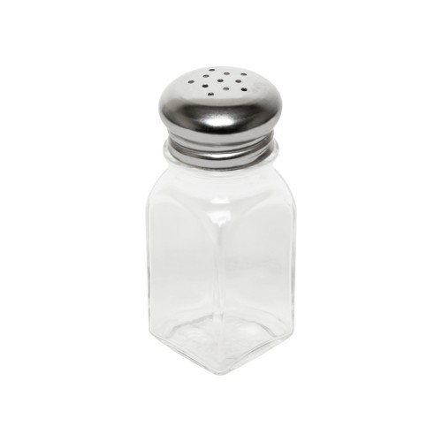 Thunder Group GLTWSS002 Salt/Pepper Shakers, 2oz, Square, Glass, Perforated Mushroom Cap, 1-4/7(w) x 1-4/7(d) x 4(h) inch – 1 dozen