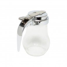 Thunder Group GLTWSY006 Syrup Dispensers, 6oz, Open Handle, Glass, Cast Zinc Cap, 2-3/4(w) x 2-3/4(d) x 4-1/8(h) inch – 1 dozen