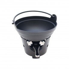 Thunder Group IRPA004 Japanese Noodle Bowl w/ Handle and Base, 32oz, Black, Aluminum, 6-3/4(w) x 6-3/4(d) x 9-3/4(h) inch