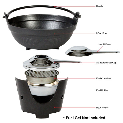 Thunder Group IRPA004 Japanese Noodle Bowl w/ Handle and Base, 32oz, Black, Aluminum, 6-3/4(w) x 6-3/4(d) x 9-3/4(h) inch