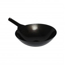 Thunder Group IRWK001 Heavy Duty Iron Taiwan Wok, 14(w) x 14(d) x 4-1/2(h) inch