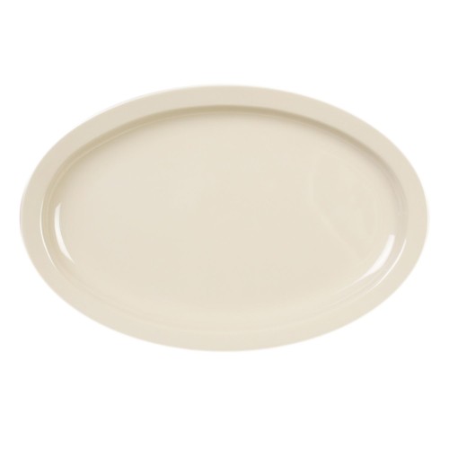 Thunder Group NS515T Nustone Platters, Oval, Narrow Rim, Tan Color, Melamine, 13-1/4(w) x 9-5/8(d) x 1-1/8(h) inch, NSF Listed – 1 dozen