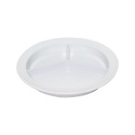 Thunder Group NS701W Nustone Plate, Deep, (3)Compartment(s), White Color, Melamine, 8-3/4(w) x 8-3/4(d) x 3/4(h)inch, NSF Listed – 1 dozen