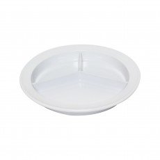 Thunder Group NS701W Nustone Plate, Deep, (3)Compartment(s), White Color, Melamine, 8-3/4(w) x 8-3/4(d) x 3/4(h)inch, NSF Listed – 1 dozen