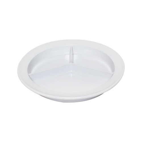 Thunder Group NS701W Nustone Plate, Deep, (3)Compartment(s), White Color, Melamine, 8-3/4(w) x 8-3/4(d) x 3/4(h)inch, NSF Listed – 1 dozen