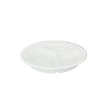Thunder Group NS701W Nustone Plate, Deep, (3)Compartment(s), White Color, Melamine, 8-3/4(w) x 8-3/4(d) x 3/4(h)inch, NSF Listed – 1 dozen