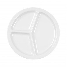 Thunder Group NS702W Nustone Plate, Deep, (3)Compartment(s), White Color, Melamine, 10(w) x 10(d) x 3/4(h) inch, NSF Listed – 1 dozen