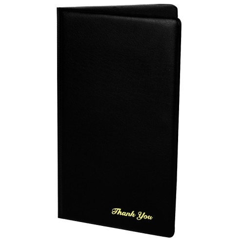 Thunder Group PCPC-1BL Check Presentation Holder, Black Vinyl , Imprinted Gold Thank You, 5-3/4(w) x 9-1/2(d) x 1/2(h) inch – 1 dozen