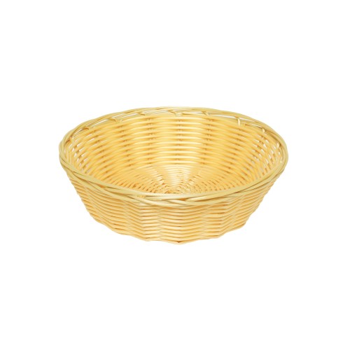 Thunder Group PLBB825 Baskets, Round, Woven Plastic,Tan Color, 8(w) x 8(d) x 2-1/4(h) inc – 1 dozen