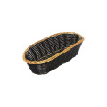 Thunder Group PLBB850G Baskets, Oblong, Black Color w/ Gold Trim, Woven PP Plastic, 8(w) x 4-1/4(d) x 2(d) inch – 1 dozen