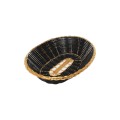 Thunder Group PLBB900G Baskets, Oblong, Black Color w/ Gold Trim, Woven PP Plastic, 9-1/4(w) x 7(d) x 2-1/4(d) inch – 1 dozen
