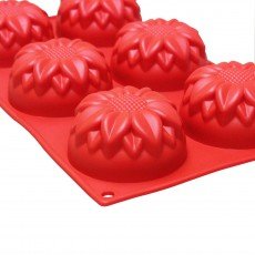 Thunder Group PLBM004S Dahla Baking Mold, 3.89oz, (6)Cavities, High Heat Silicone, Non-Stick