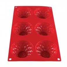 Thunder Group PLBM005S Sunflower Baking Mold, 3.89oz, (6)Cavities, High Heat Silicone, Non-Stick