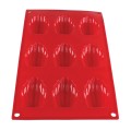 Thunder Group PLBM006S Madeleine Baking Mold, 1oz, (9)Cavities, High Heat Silicone, Non-Stick