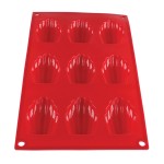 Thunder Group PLBM006S Madeleine Baking Mold, 1oz, (9)Cavities, High Heat Silicone, Non-Stick