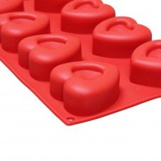 Thunder Group PLBM008S Heart Baking Mold, 2.4oz, (8)Cavities, High Heat Silicone, Non-Stick